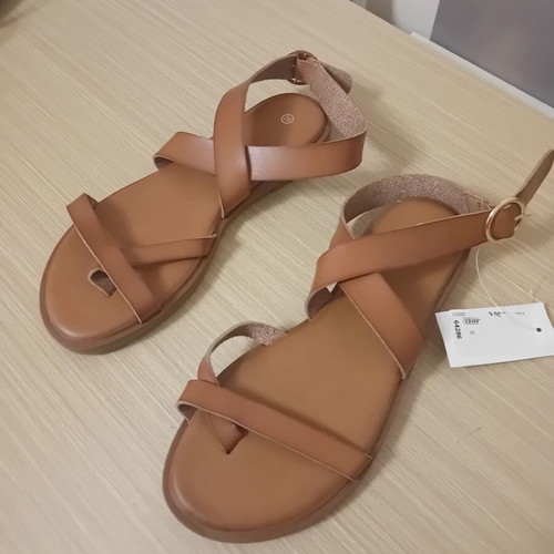 Women's brown platform sandals, size 39
