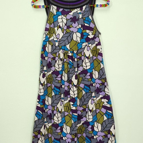 Summer dress mini-midi floral print sleeveless, new, one size