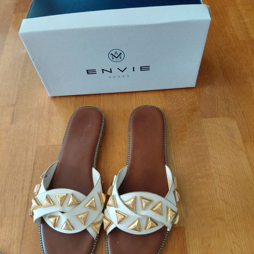 Envie Shoes sandals used, size 41, white and gold