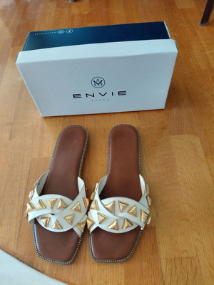 Envie Shoes sandals used, size 41, white and gold