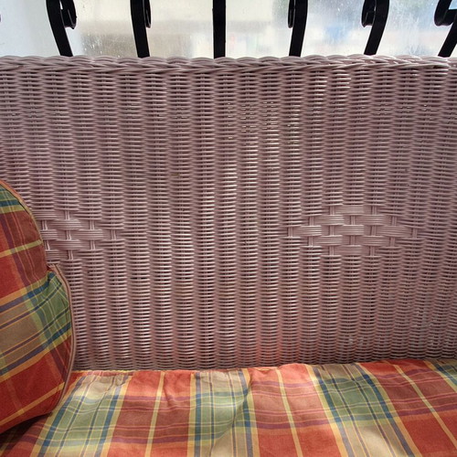 Bamboo loveseat sofa, ideal for balcony or garden