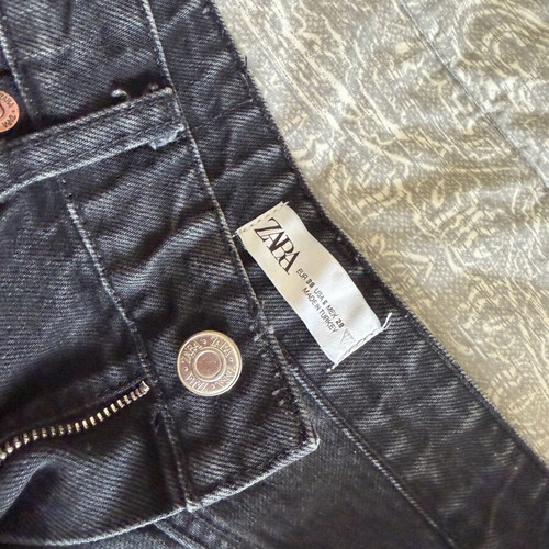 Denim jeans Zara black, wide fit, like new, size M 38 10