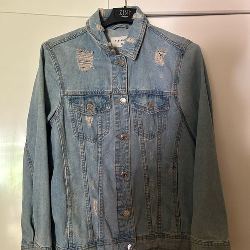 Denim jacket like new, blue and turquoise