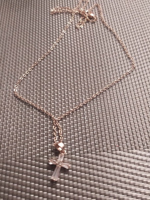 Women's modern cross necklace, pink