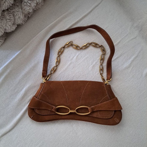 Mango leather shoulder bag like new, brown