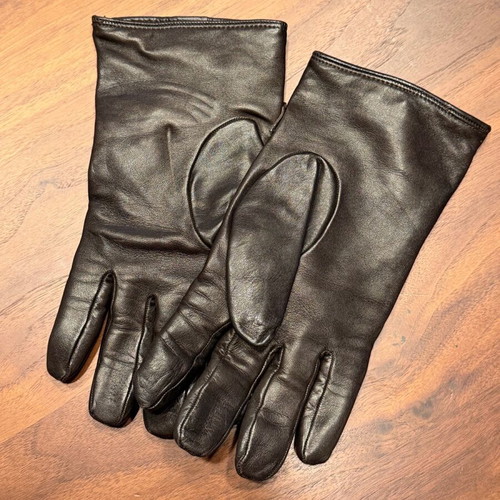 Dolce & Gabbana leather gloves like new, brown, size 9 1/2