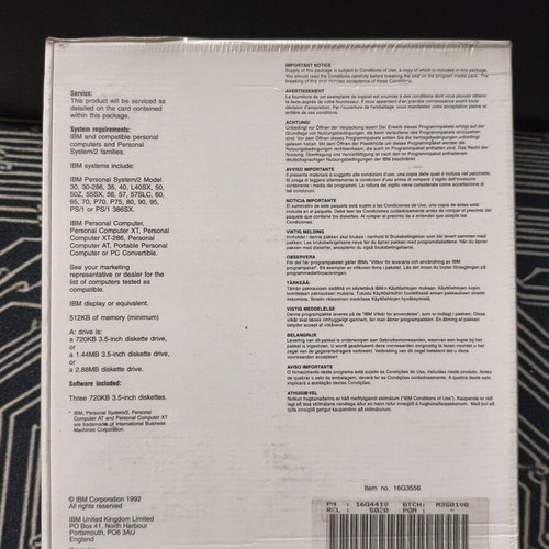 IBM DOS 5.0 Version 5.02 software new, factory sealed