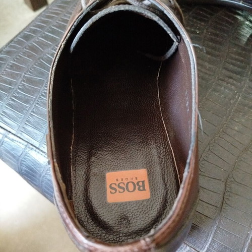 Hugo Boss men's leather lace-up shoes used, size 43, brown