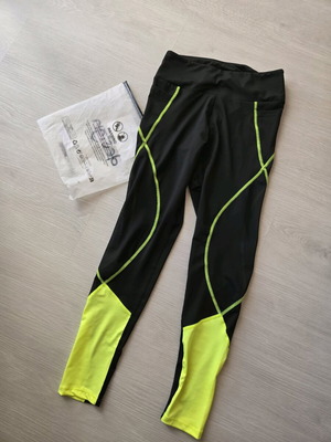 Leggings size S new, black with yellow details