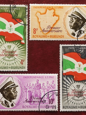 Σειρά γραμματοσήμων 1963 Μπουρούντι 1η επέτειος ανεξαρτησίας μεταχειρισμένη