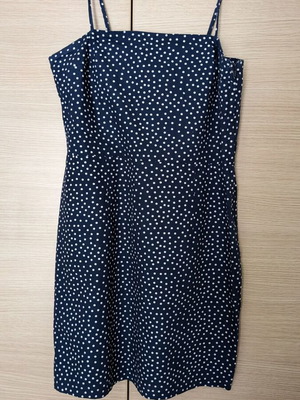 Polka Dot Dress Blue White Size L Like New