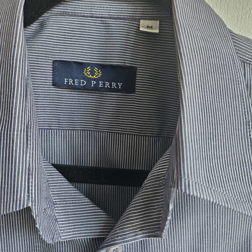 Fred Perry striped shirt, blue and white, size M