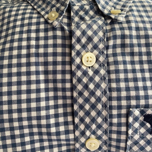 Abercrombie plaid short-sleeve shirt for boys 9 years like new, blue white