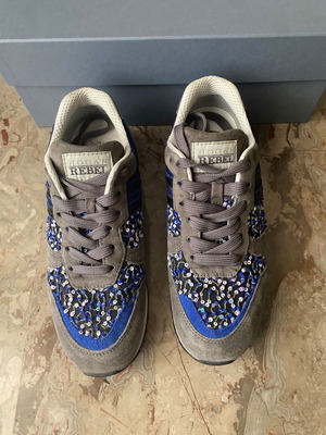 Hogan Rebel women's sneakers like new, size 36.5-37, suede and glitter