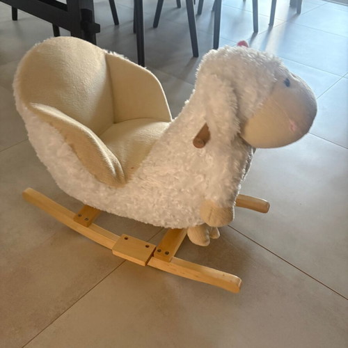 Kikka Boo rocking sheep with wooden base used, suitable from 12 months