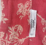 Mango beach pareo like new, 100% cotton, red floral print with fringes