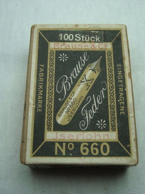 Brause Feder No.660 Jserlohn Germany antique sealed box with 100 nibs new