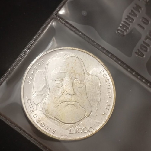San Marino silver coin set 1982, Giuseppe Garibaldi centenary