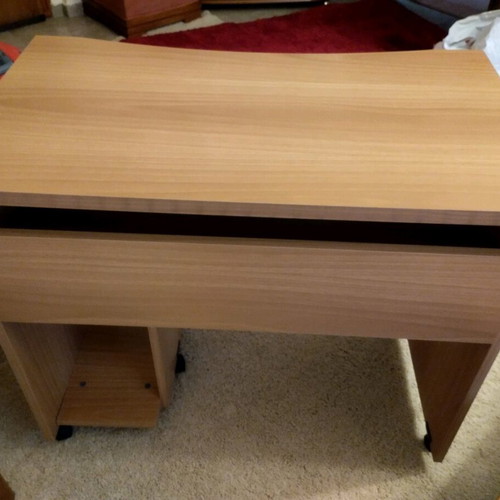Desk with sliding shelf in walnut color Neoset like new
