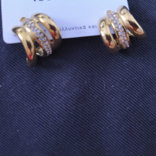 Earrings gold and silver, new, surgical steel