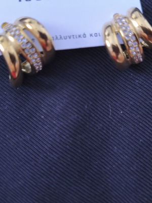 Earrings gold and silver, new, surgical steel