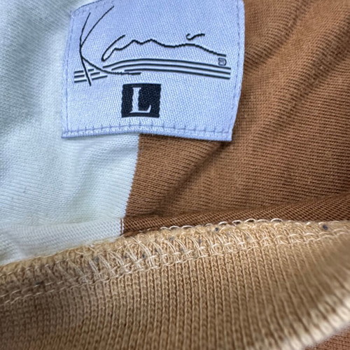 Karl Kani Stripe Tee L used, brown-white 90s hip-hop style