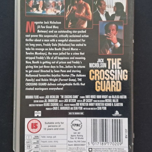 The Crossing Guard VHS like new, English audio, drama