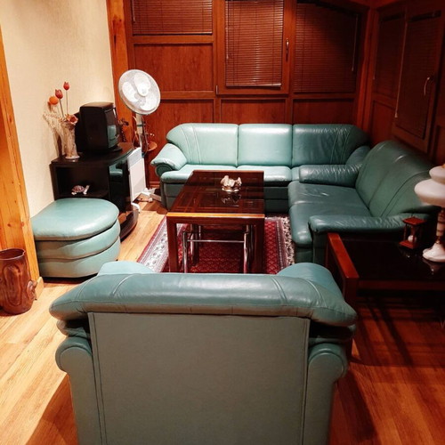 Living Room Furniture Set made of Italian leather, custom order