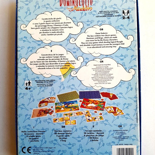 Domino Lotto Disney Aladdin 1992 Clementoni new