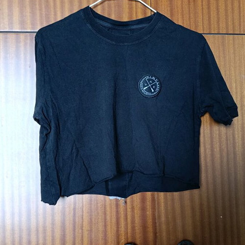 Crop top Vinyl Art Clothing black, short sleeve, like new, size S