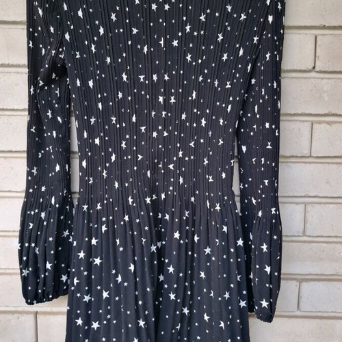 Maje dress black with white stars like new, size 36