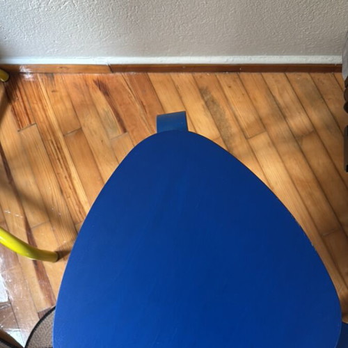 Ikea blue wooden table used with small scratches