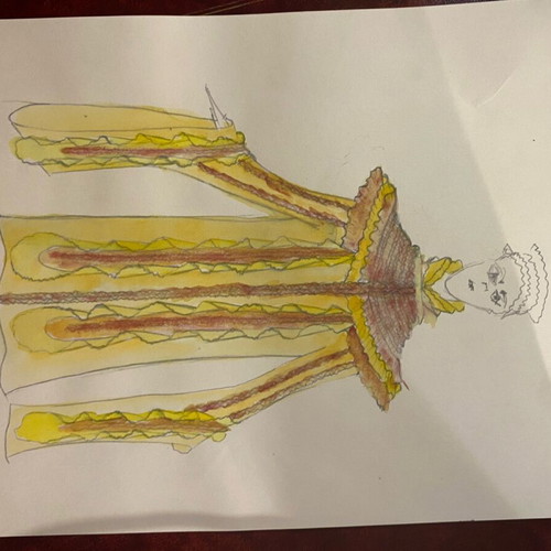 Watercolors of theatrical costumes like new, pack of 5