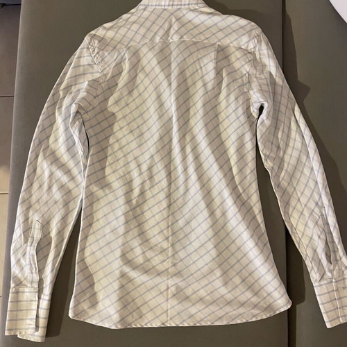 Men's cotton white check slim fit shirt like new