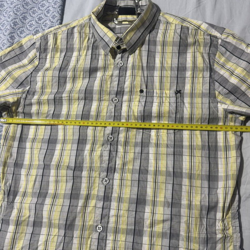 Lee 100% cotton shirt, black and yellow, size L