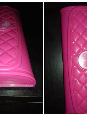 Children's bag cosmetic case used, plastic, pink and red