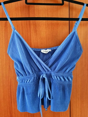 Crop Top Pink Woman Blue, like new, XS
