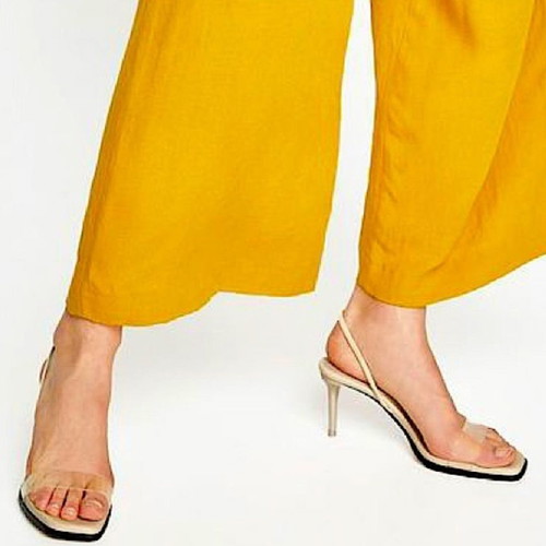Zara clear slingback sandals like new, size 39, beige