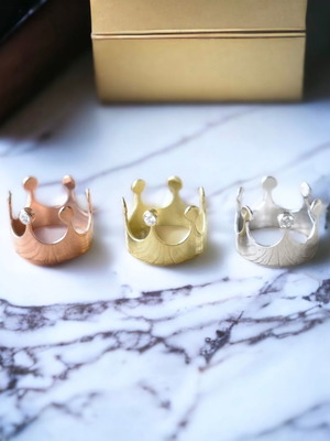 Crown ring new made of 925 silver, available in gold and pink