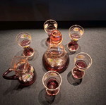 Vintage Murano Liquor Set 7 pcs like new, handmade amethyst with gold