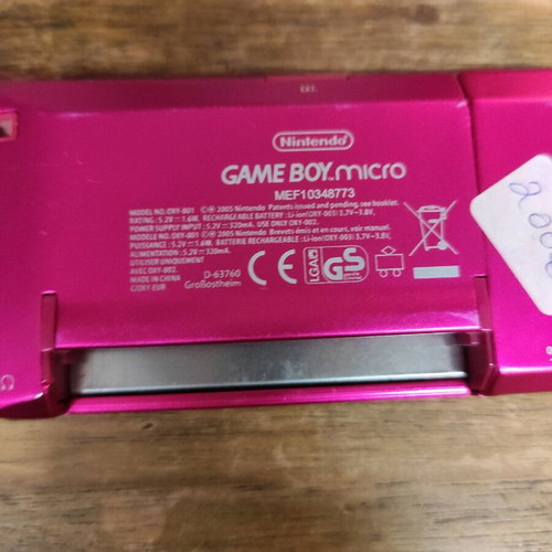 Gameboy Micro used with cartridge, case and charger