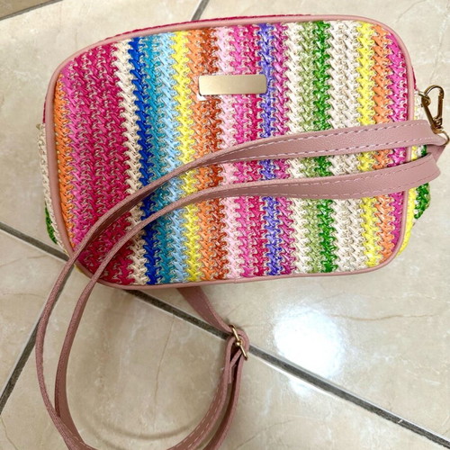 Colorful straw shoulder bag light new