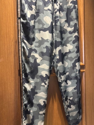 Stradivarius satin pants used, size large, slim fit, colorful