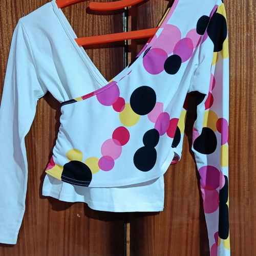 Crop top thin elastic with polka dots, size S/M