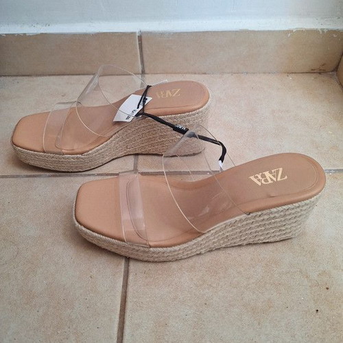 Zara clear platform sandals new with tags, size 37, beige