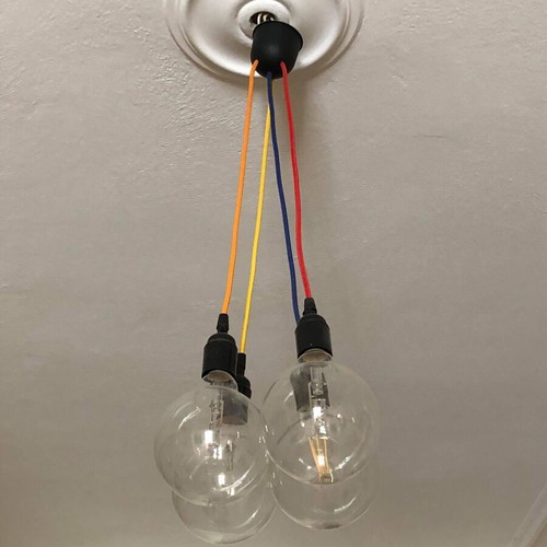 Ceiling light colorful like new, modern with cables