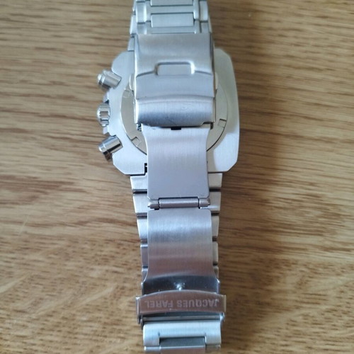 Jacques Farel wristwatch used, silver, with chronograph