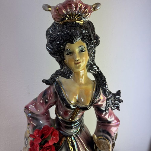 Porcelain figure vintage used, impressive large 78 cm
