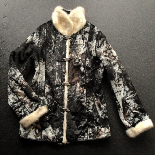 Handmade reversible leather and real fur coat, size M