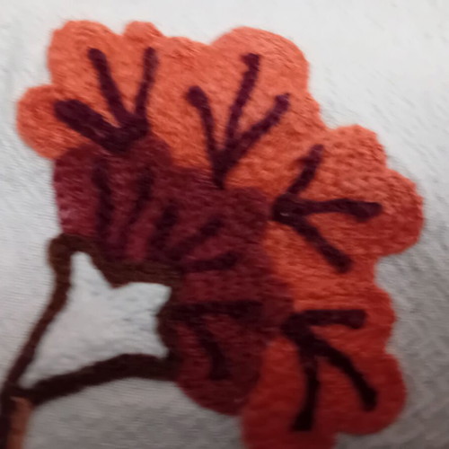 Large cotton machine-embroidered tablecloth 2x1 m, 40 cm